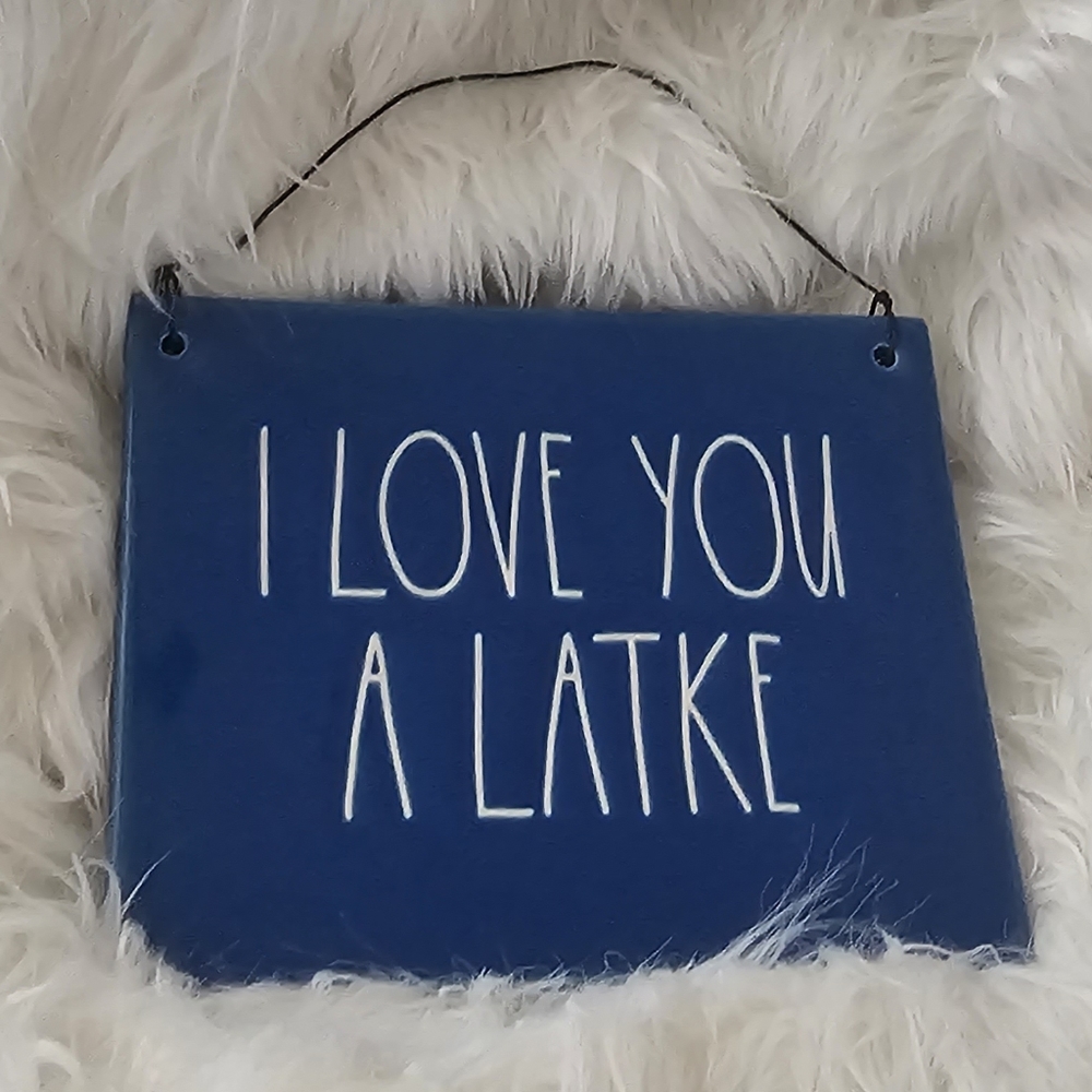 Rae Dunn - I Love You A Latke ceremic sign Hanukkah
